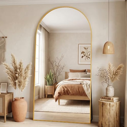 Full Length Mirror, 81"x41" Oversized Arched Mirror Large Standing Mirrors, Tall Mirrors Body Floor Mirror for Bedroom Living Room Aluminum Frame, Black|B0DJSTRPXH
