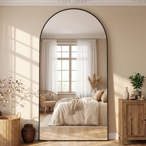 Full Length Mirror, 81"x41" Oversized Arched Mirror Large Standing Mirrors, Tall Mirrors Body Floor Mirror for Bedroom Living Room Aluminum Frame, Black|B0DJSTRPXH