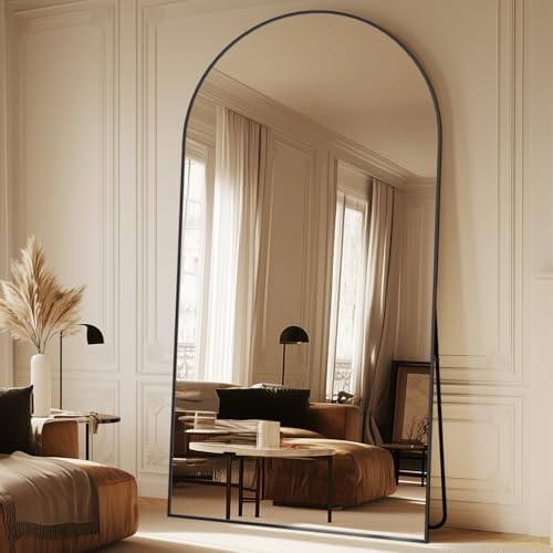 Full Length Mirror, 81"x41" Oversized Arched Mirror Large Standing Mirrors, Tall Mirrors Body Floor Mirror for Bedroom Living Room Aluminum Frame, Black|B0DJSTRPXH