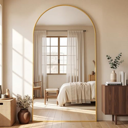 Full Length Mirror, 81"x41" Oversized Arched Mirror Large Standing Mirrors, Tall Mirrors Body Floor Mirror for Bedroom Living Room Aluminum Frame, Black|B0DJSTRPXH