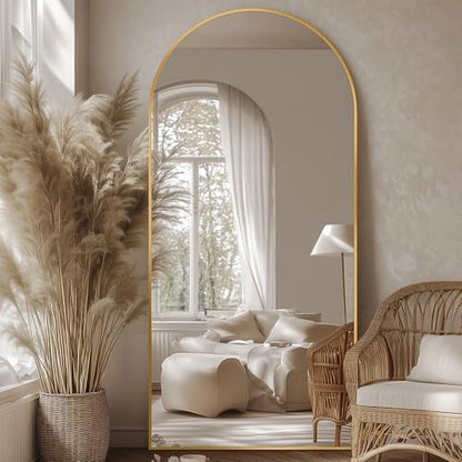 Full Length Mirror, 81"x41" Oversized Arched Mirror Large Standing Mirrors, Tall Mirrors Body Floor Mirror for Bedroom Living Room Aluminum Frame, Black|B0DJSTRPXH
